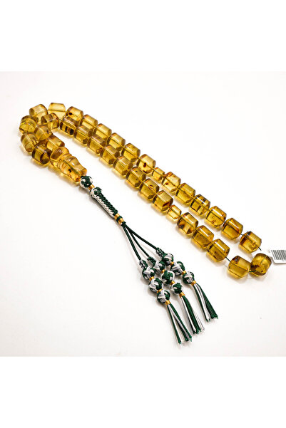 genernic Hashari Colombian Amber Rosary 33 Beads 12mm Golden Barrel Prayer Be...