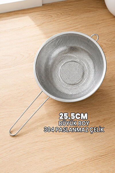 Destpak (Big 25.5cm) Stainless Steel Strainer with Handle - Professional 304 ...