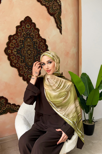 KUQOS شال أكوا ناعم منقوش من أهنك