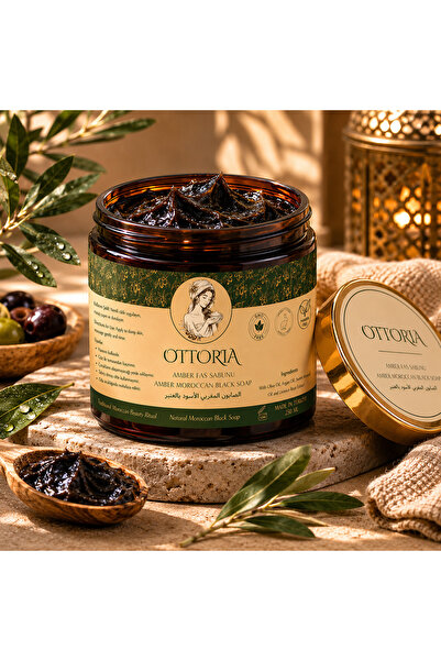 OTTORIA Amber Moroccan Black Soap |   Amber Moroccan Soap |   250 ml