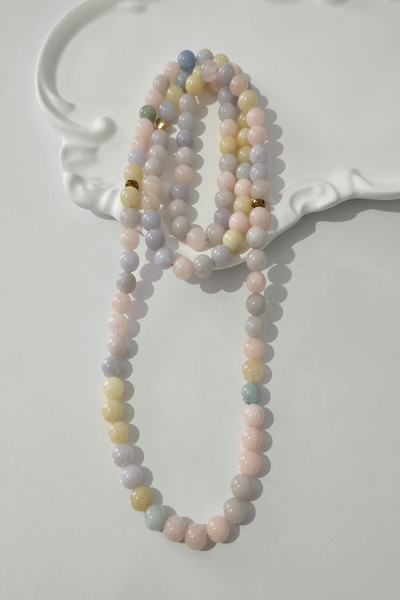 c-bhadu naturel Certified 8 mm Morganite 99 Pcs Necklace, Bracelet, Rosemary ...