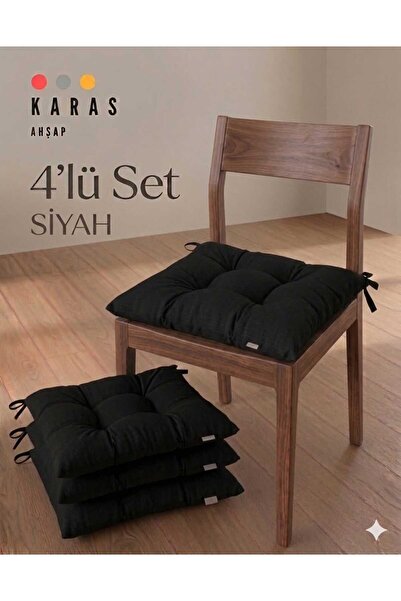 KARAS AHŞAP Tekstil Modern 4’lü Sandalye Minderi Takımı - Minder Seti (40x40 cm)