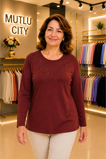 Mutlu City Women's Classic Combed Cotton Blouse for Middle-Aged and Older Wom...