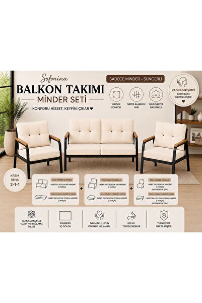 Sofmina Kafe, Bahçe, Balkon ve Teraslara Uygun 2-1-1 İÇİDOLU SÜNGER
