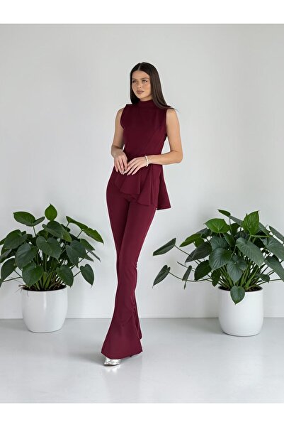 Fleurs Chic İspanyol Paça Tayt ve Peplum Bluz Takım