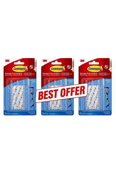 M3 BEST OFFER 3 Boxes of 3M Command Damage Free Hanging Clips No drilling or ...