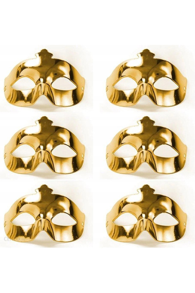 northcity n Gold Metallized Color Plain Prom Party Mask 6 Pcs