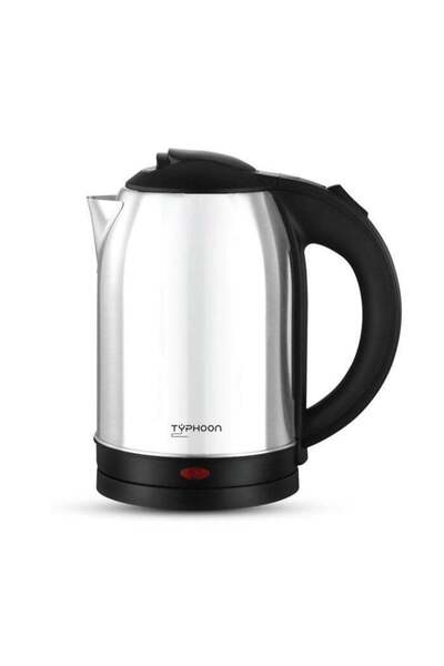 Typhoon Electric Kettle - 2200 Watts - 2 Liters - Indicator Light - Silver/Bl...