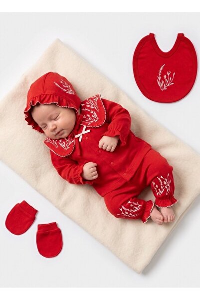 Cherub Baby Ariana Baby Nakışlı Yenidoğan Kız Bebek 5 Parça Hastane Çıkışı Zı...