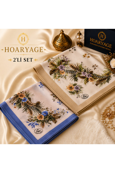 hoaryage 2Pcs Elegant Floral Patterned Stitched Writing Cheesecloth Yemeni Fo...