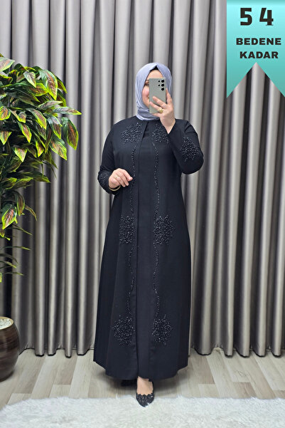 Elmas Tesettür Women's Clothing Plus Size Covered Stone Crepe Fabric Nergiz E...