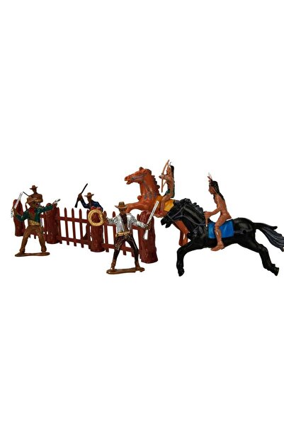 NW NessiWorld At Arabalı 2 Katlı Kovboy Oyun Seti - Beyaz-Siyah At