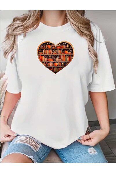 tkn your style تيشيرت نسائي بتصميم طباعة مكتبة القلوب