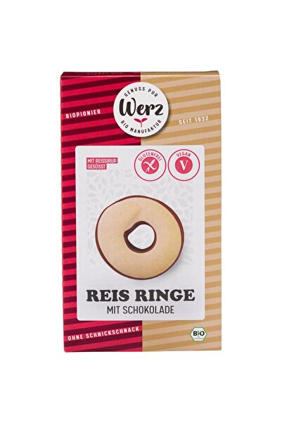 Werz Biscuiti din orez integral cu glazura de ciocolata FARA GLUTEN,