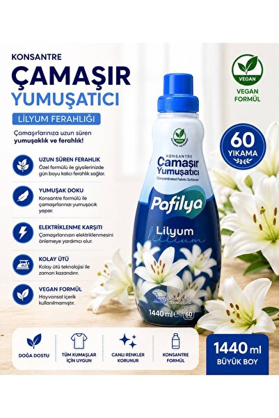Pafilya KONSANTRE ÇAMAŞIR YUMUŞATICISI LİLYUM FERAHLIĞI 60 YIKAMA YERLİ ÜRETİM