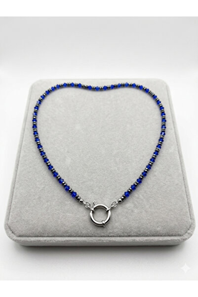 viarella Handmade Anti-Tarnish Sailor's Lock Pyramid Crystal Bead Necklace