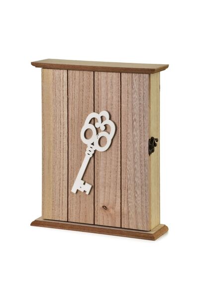 MONDEX Casetă pentru chei din lemn STACY, 20 x 6 x 24.5 cm, Alb, 1 buc.