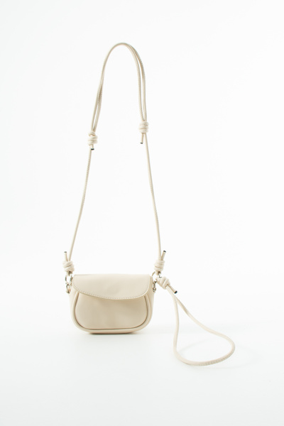 Senna Collection Adjustable Knot Detail Strap Women's Crossbody Bag Cream