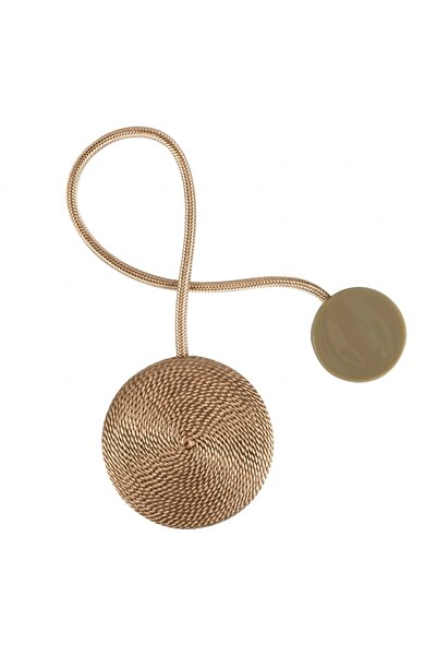 Z Store Prinzător magnetic de perdea, acoperit cu țesătură bej - 7x39cm Lemn ...
