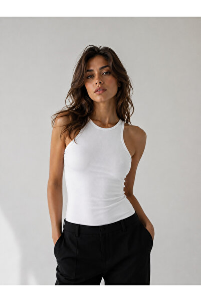 PARSHEY Kadın Slim Fit Halter Yaka Kolsuz Basic Atlet Body
