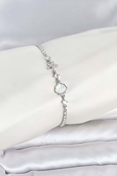 Inure Jewelry Silver Color Brass Sea Shell Model Women's Bracelet with Elevat...