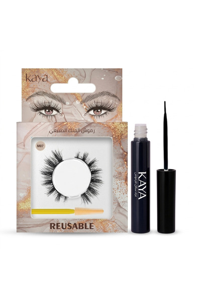 Kaya Black Fast Dry Eyelash Glue Set with Natural Mink 3D Volume Eyelashes St...