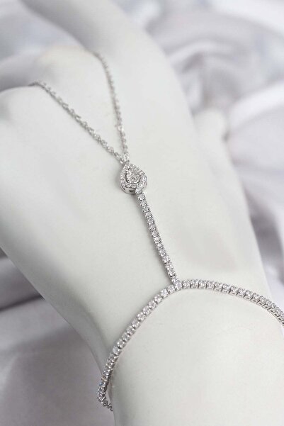 Inure Jewelry نموذج شهميران من النحاس الفضي اللون مع حجر الزركون