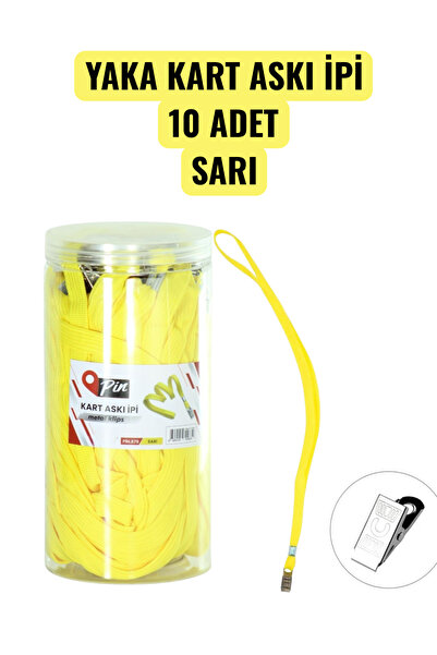 SEYFİKİRTASİYE Șnur pentru card de identitate, 10 bucăți, galben