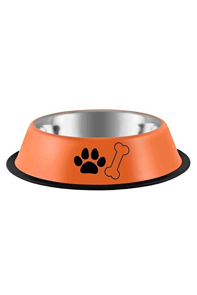 4dog Bol pentru animale de companie din oțel inoxidabil, antiderapant, portoc...
