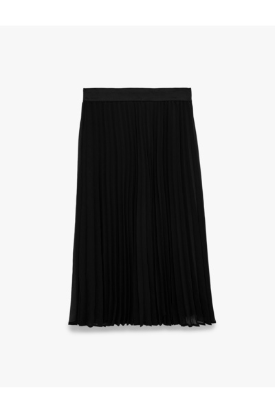 Koton Thin Pleated Midi Length Chiffon Skirt