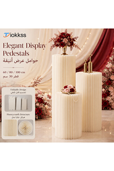 Tiokkss حوامل عرض أنيقة قابلة للطي على شكل خلية نحل من 3 قطع - حوامل للزفاف و...