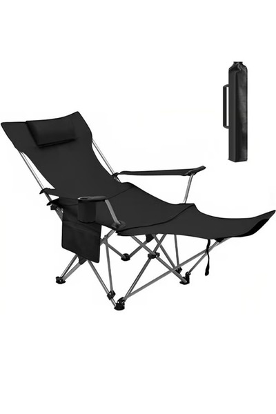 HI-FINE Camping Chair with Foot Rest Headrest & Cup Holders & Storage Bag Por...