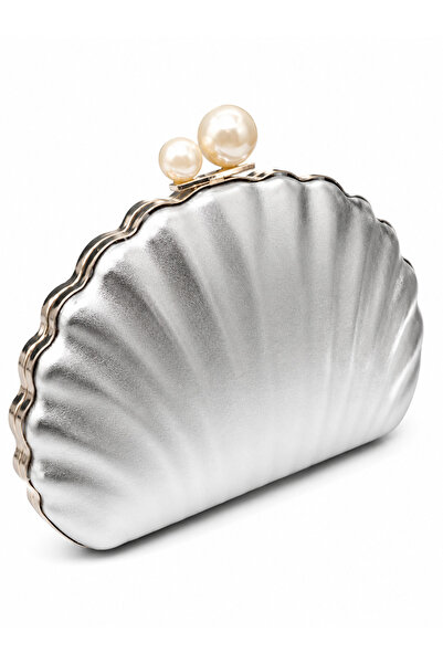 Mirel çanta Sea Shell Pearl Buckle Evening Dress Bag Silver