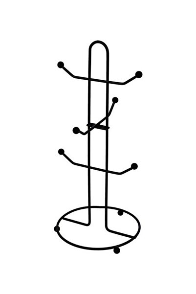 DELCASA حامل أكواب حديدي أسود 40×18 سم
