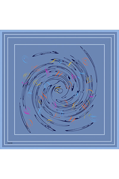 Aker Light Blue 90X90 Silk Twill Scarf