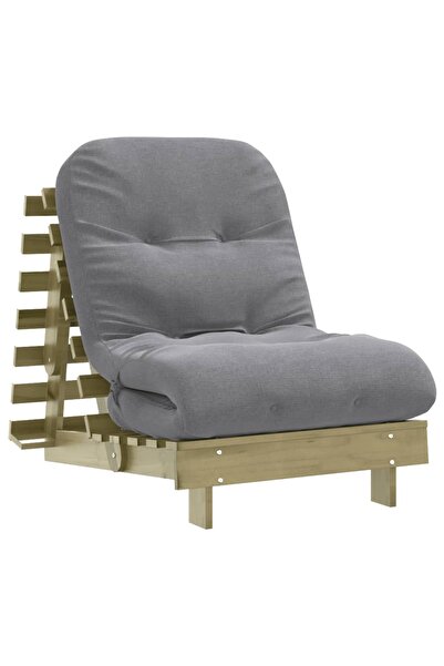 vidaxl Canapea futon cu saltea, 70x206x11 cm, lemn de pin tratat