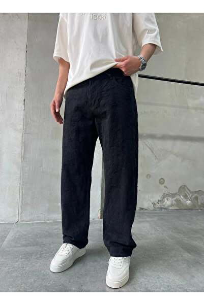 DIFRANSEL JEANS بنطلون رجالي فضفاض بنمط الجاكار