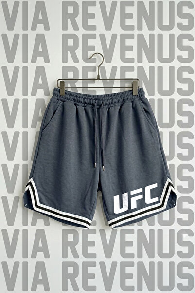Vordevia Pantaloni scurți de antrenament sportiv unisex cu imprimeu UFC, cu d...
