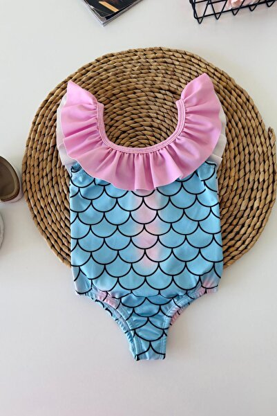 Minigimin Cicileri My Little One's Skin-Friendly Fish Scale Patterned Girls' ...