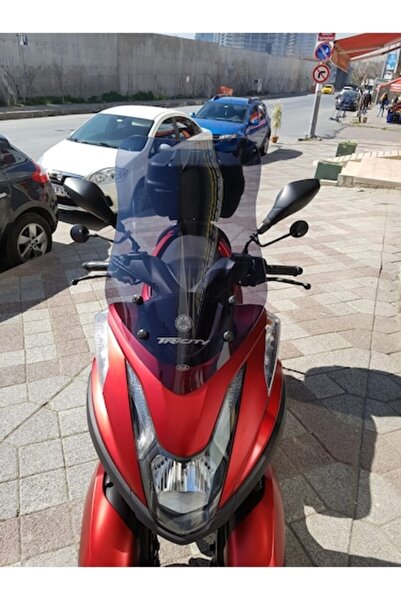 ZEUS MOTOR 2014-2024 Yamaha Tricity 155 Uyumlu Uzun Ön Cam Koyu Füme