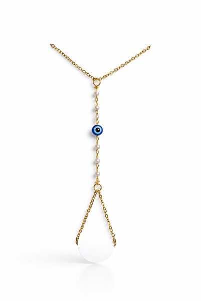 OGHAMAY Gold Color Eye Pearl Steel Şahmeran - 3872