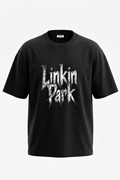 Anetos Linkin Park_1 Dizajn, pamučna crna oversize majica sa štampanim leđima