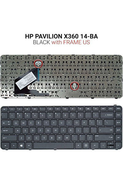 HP Πληκτρολόγιο φορητού υπολογιστή για 14-B000 με πλαίσιο και αγγλική (US) δι...