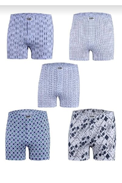 YILDIZ 35 Men's Battal Patterned Combed Cotton Boxers 6 Pieces