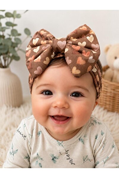 LUMİBABY BUTİK %100 pamuk kumaş fıyonklu bebek bandanası,(6-18 ay uyumlu,last...