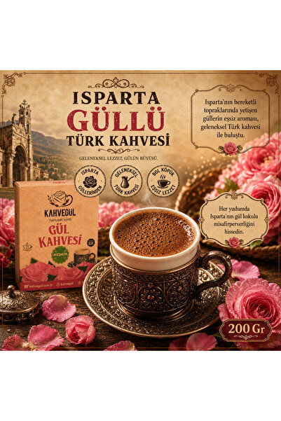 hennadibace Meşhur Isparta Güllü Türk Kahvesi 200gr Orta Kavrulmuş Premium Gü...