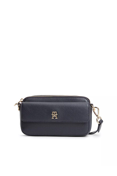 Tommy Hilfiger Kadın Çıkarılabilir Çapraz Askılı TH Monogram Dokulu Lacivert ...