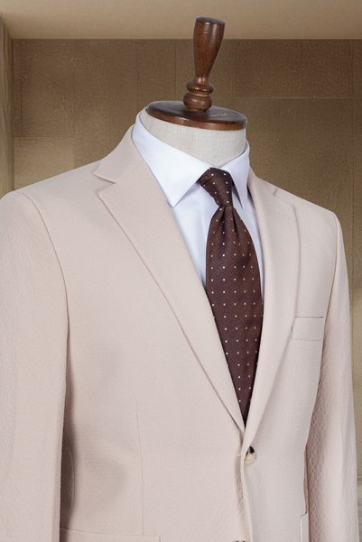 Sergio Ferraro Beige Jogger Pants and Jacket Set Classic Suit