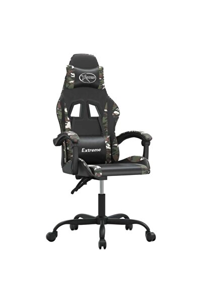 vidaxl Scaun de jocuri, negru și camuflaj, piele ecologică