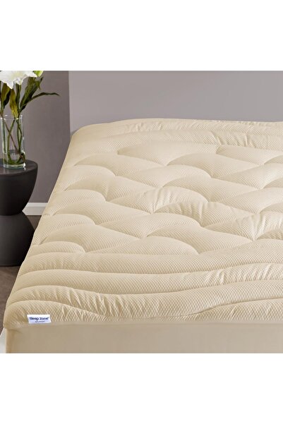 SLEEP ZONE King Size Cooling Mattress Topper, Thick Padded Zoned Mattress Pro...